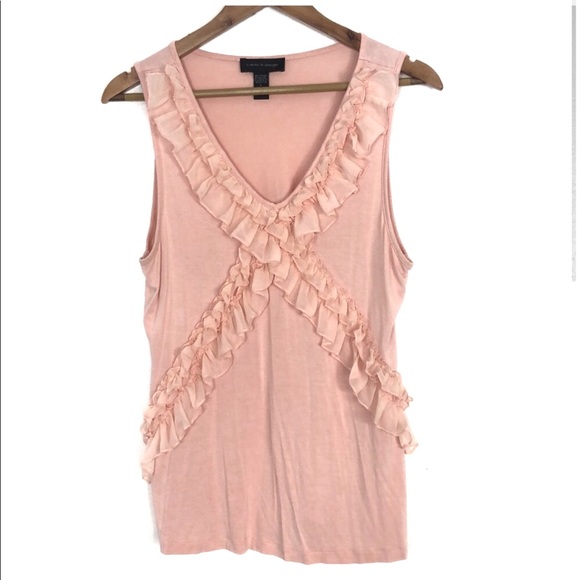 Cable & Gauge Tops - Cable & Gauge Light pink ruffle blouse sz large